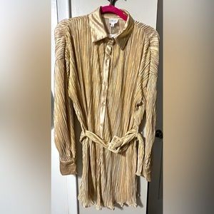 Gold dress with belt